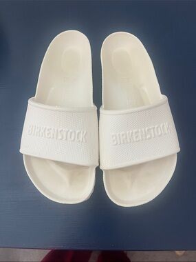 Birkenstock White Rubber Slide Sandals